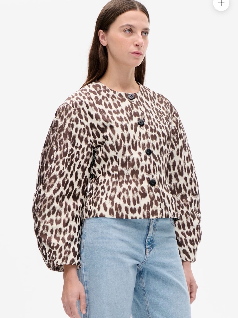 Baum und pferdgarten Leopard-Print Bomber Jacket - Brown & Cream NWT
